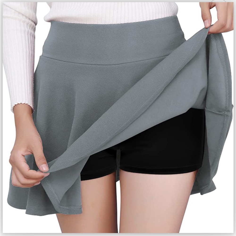 🔥 DJT Gray Skater Mini Skirt w/ Shorts